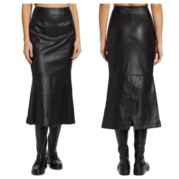 STAUD Laurel Vegan Leather Skirt - Picture 1 of 15